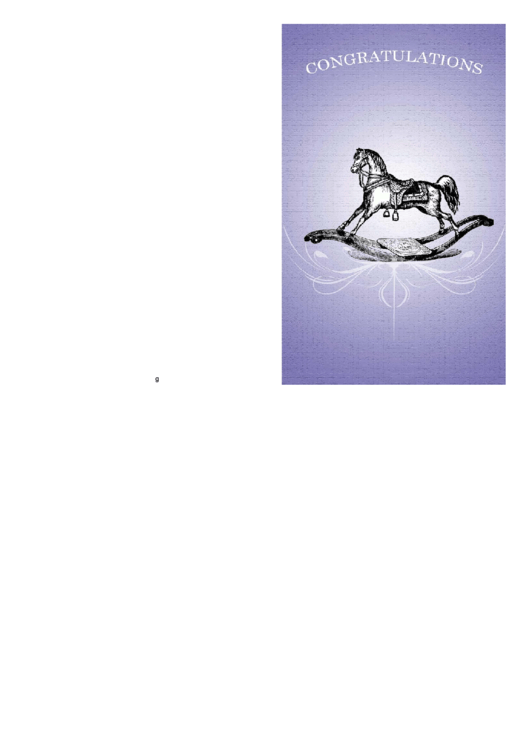Victorian Rocking Horse Congratulations Card Printable pdf