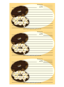 Frosted Doughnuts Yellow Recipe Card Template