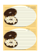 Frosted Doughnuts Yellow Recipe Card 4x6