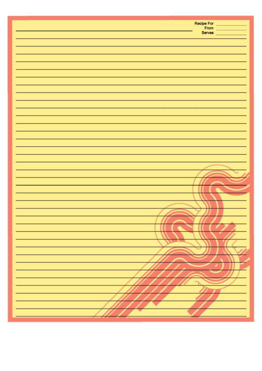 Red Curves Recipe Card 8x10 Printable pdf