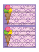 Ice Cream Cone Purple Recipe Card 4x6