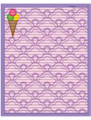 Ice Cream Cone Purple Recipe Card 8x10