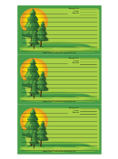 Pine Trees Green Recipe Card Template