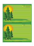 Pine Trees Green Recipe Card 4x6