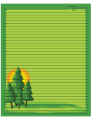 Pine Trees Green Recipe Card 8x10