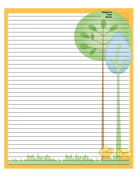 Orange Trees Recipe Card 8x10 Printable pdf