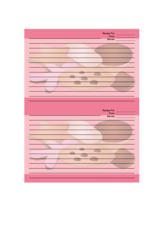 Pink Cookies Recipe Card 4x6 Printable pdf