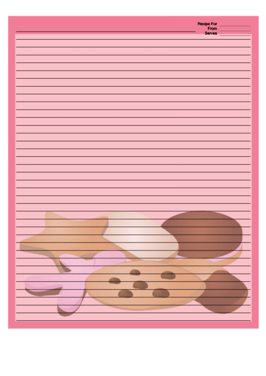 Pink Cookies Recipe Card 8x10 Printable pdf
