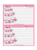 Pink Tiered Cake Recipe Card Template 4x6