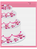 Pink Tiered Cake Recipe Card 8x10