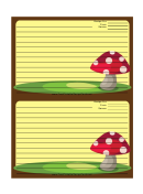 Brown Mushrooms Recipe Card 4x6