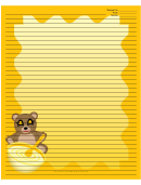 Teddy Bears Yellow Recipe Card 8x10