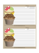 Cupcakes Brown Recipe Card 4x6