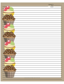 Cupcakes Brown Recipe Card 8x10