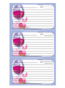 Wine Purple Recipe Card Template