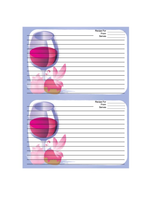 Wine Purple Recipe Card 4x6 Printable pdf