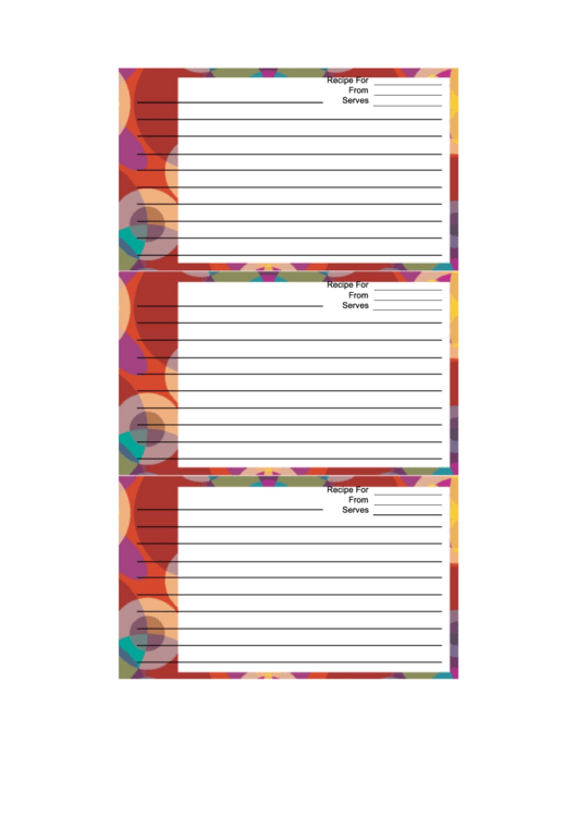 Red Wallpaper Recipe Card Template 3x5 Printable pdf
