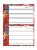 Red Wallpaper Recipe Card Template 4x6