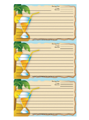 Palm Tree Drink Blue Recipe Card Template