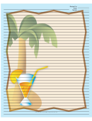 Palm Tree Drink Blue Recipe Card 8x10