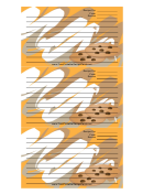 Chocolate Chip Cookies Orange Recipe Card Template