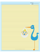 Blue Stork Recipe Card 8x10