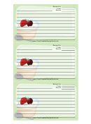 Ice Cream Fruit Topping Green Recipe Card Template