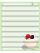 Ice Cream Fruit Topping Green Recipe Card 8x10
