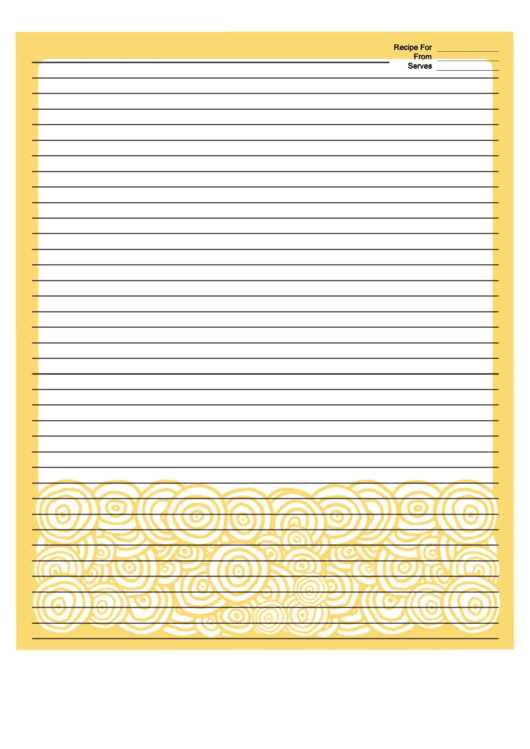 Yellow Circles Recipe Card 8x10 Printable pdf