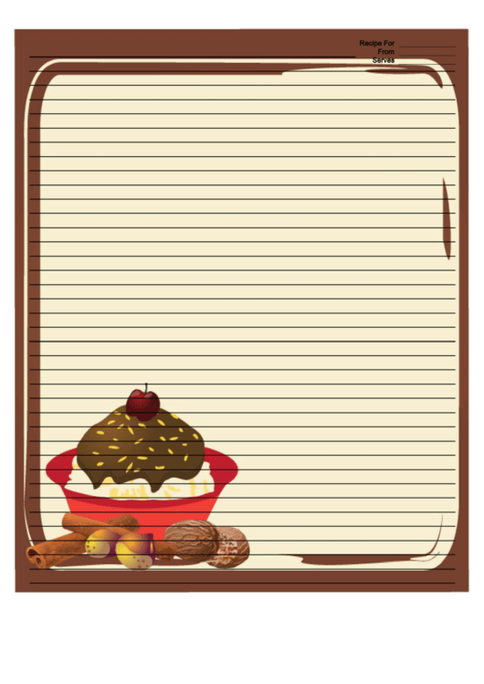 Chocolate Sundae Brown Recipe Card 8x10 Printable pdf
