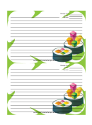 Green Sushi Recipe Card 4x6
