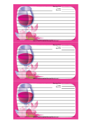 Wine Pink Recipe Card 3x5 Template