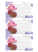 Purple Heart Balloons Recipe Card Template