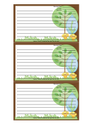Brown Trees Recipe Card Template