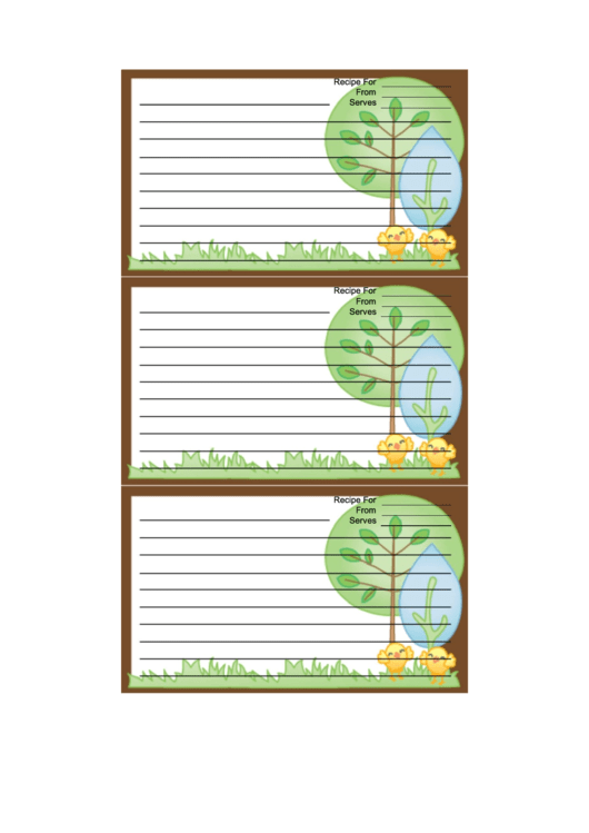 Fillable Brown Trees Recipe Card Template Printable pdf