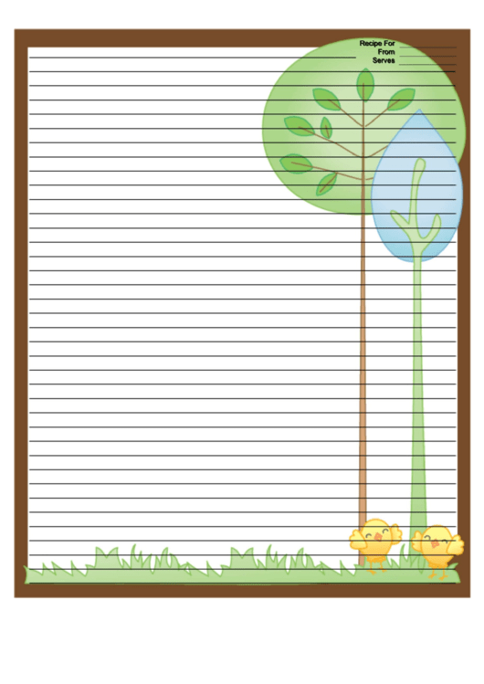 Brown Trees Recipe Card 8x10 Printable pdf