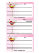 Pink Rainbow Cocktail Recipe Card Template