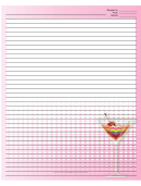 Pink Rainbow Cocktail Recipe Card 8x10
