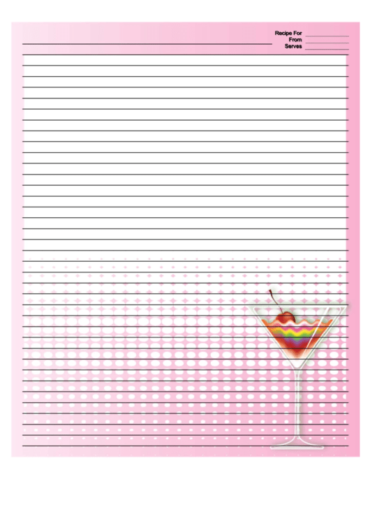 Pink Rainbow Cocktail Recipe Card 8x10 Printable pdf