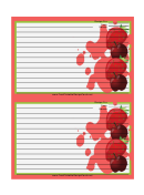 Cherries Strawberries Pink Recipe Card Template 4x6