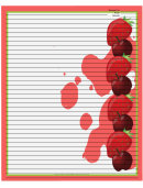 Cherries Strawberries Pink Recipe Card 8x10