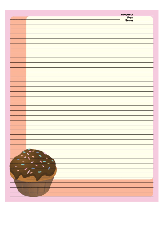 Cupcake Sprinkles Pink Recipe Card 8x10 Printable pdf