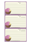Cupcake Purple Recipe Card Template