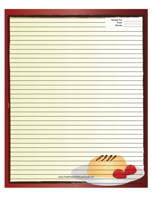 Red Dessert Recipe Card 8x10 Printable pdf