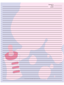 Pink Baby Bottle Purple Recipe Card 8x10