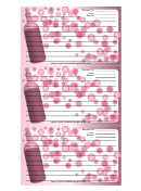 Pink Wine Bottle Recipe Card Template