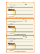 Tasty Orange Recipe Card Template