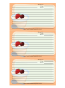 Ice Cream Fruit Topping Orange Recipe Card Template