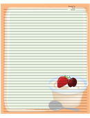Ice Cream Fruit Topping Orange Recipe Card 8x10
