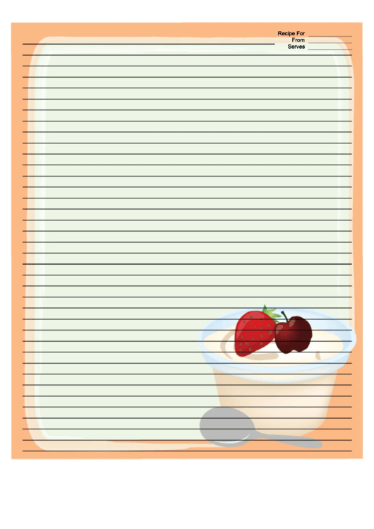 Ice Cream Fruit Topping Orange Recipe Card 8x10 Printable pdf